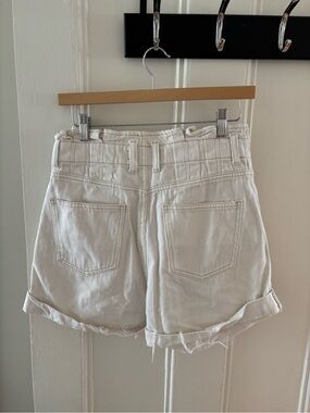 We The Free Cream Rolled-Hem Denim Shorts